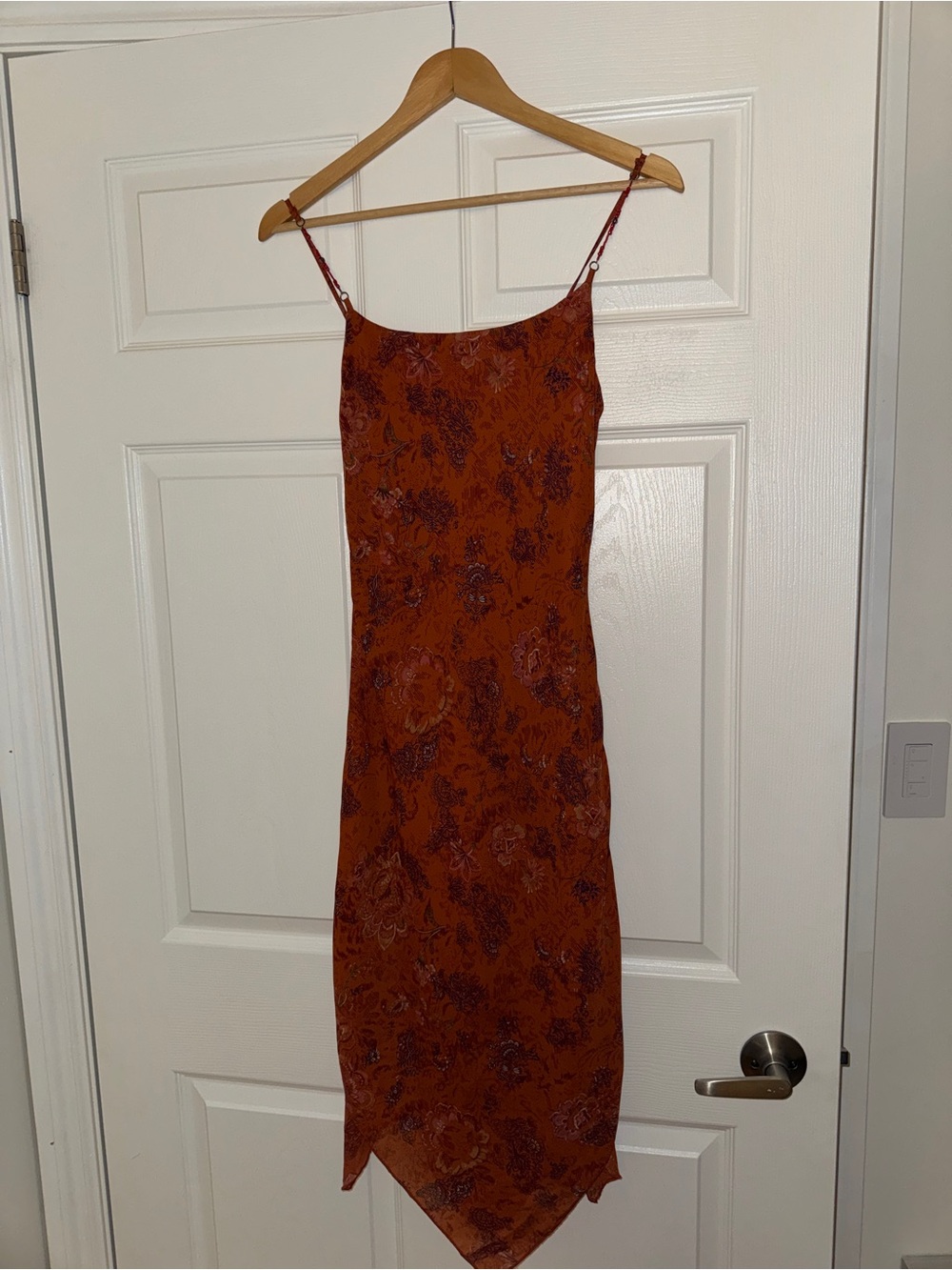 My Michelle Rust Floral Slip Midi Dress